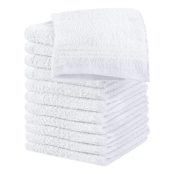 Toalla Peluquería 100% Algodón 65x45 Cm Blanca Pack X12 100g