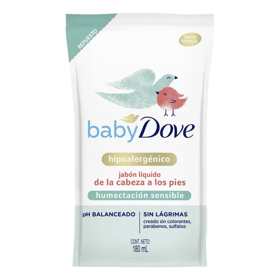 Baby Dove jabón líquido humectación sensible repuesto 180 mL