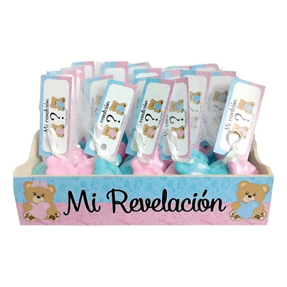 25 Pares Piecitos Souvenirs Revelación Bandeja Tarjetitas