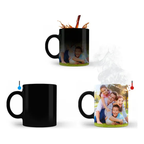 Taza Mágica Personalizada Termosensible Negro Personalizada