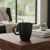 Taza Armonia Negra Durax Pack X 4 Vidrio Negra Armonia